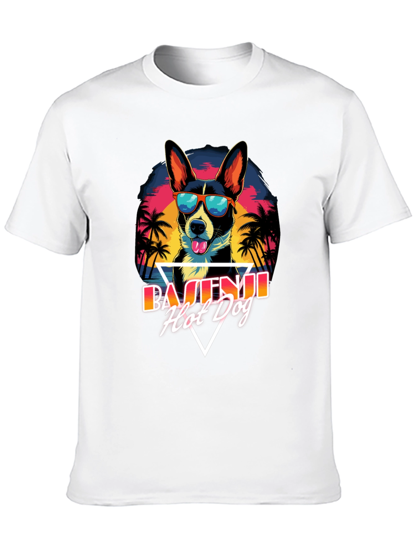 Basenji Hot Dog T-Shirt - Retro Summer Vibes