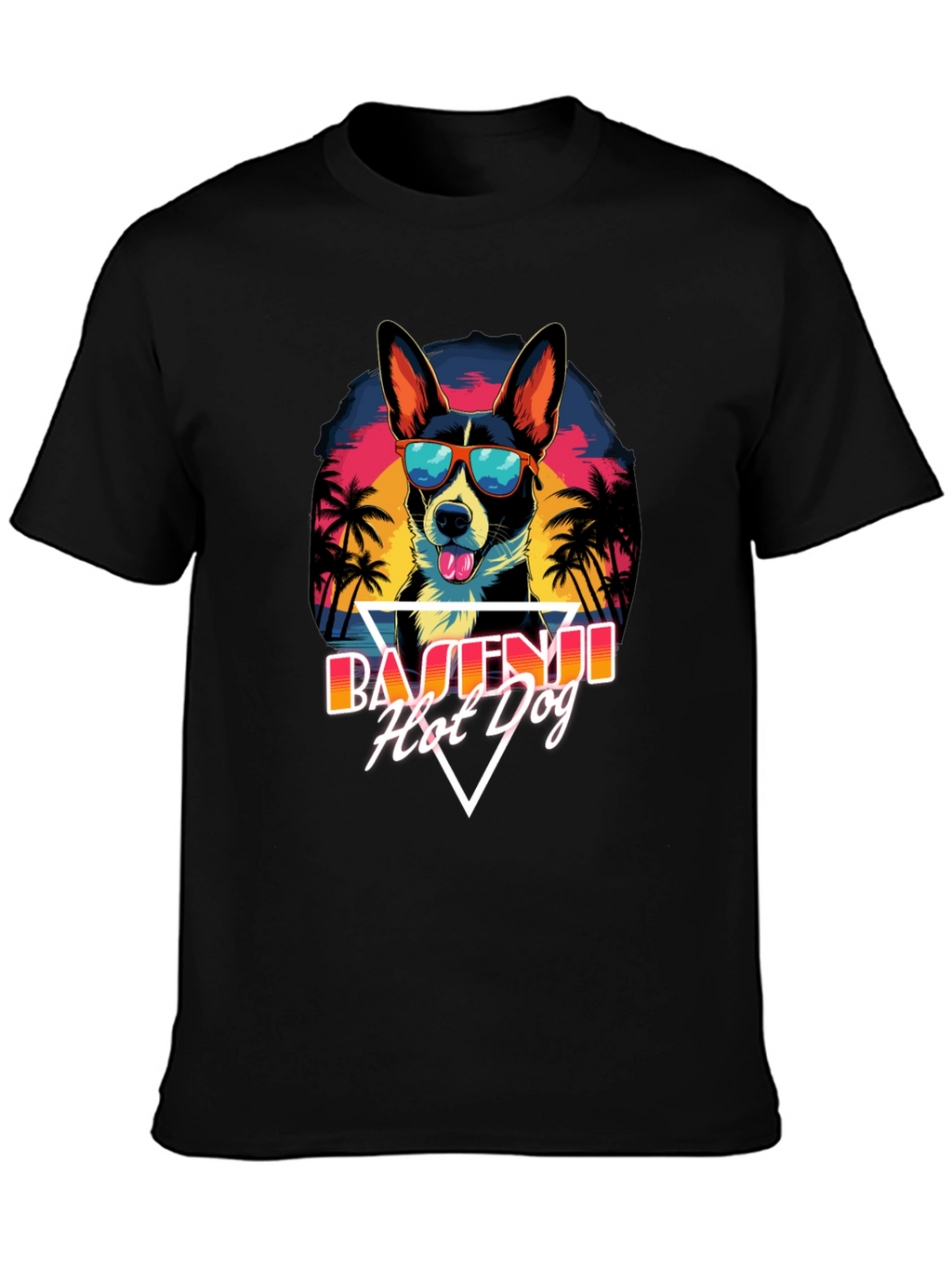 Basenji Hot Dog T-Shirt - Retro Summer Vibes