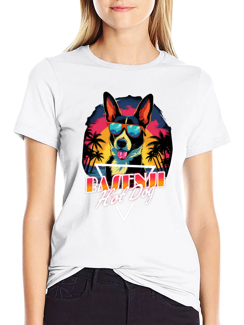 Basenji Hot Dog T-Shirt - Retro Summer Vibes