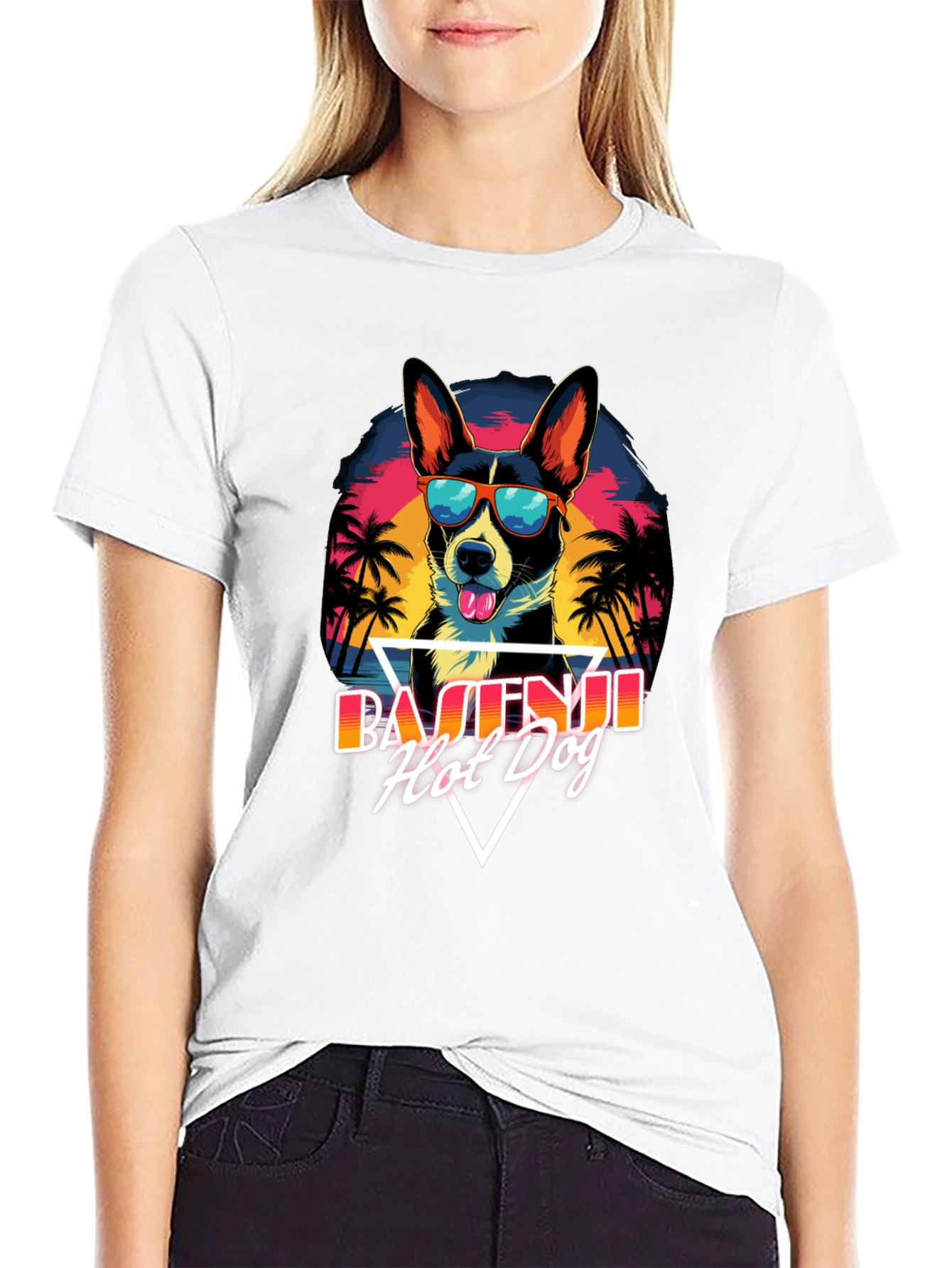 Basenji Hot Dog T-Shirt - Retro Summer Vibes
