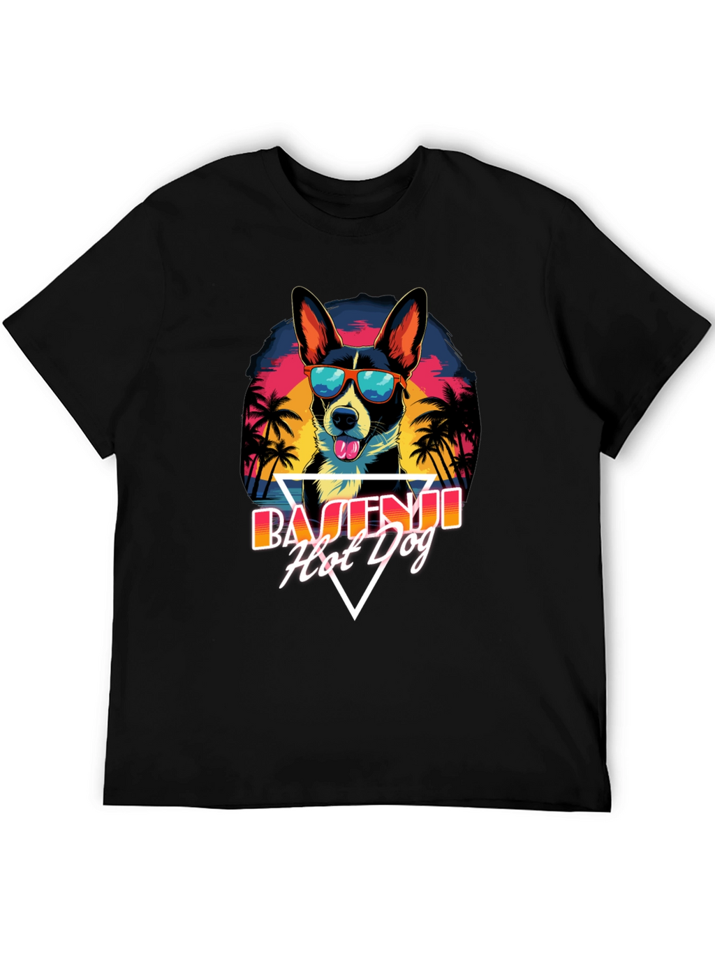 Basenji Hot Dog T-Shirt - Retro Summer Vibes