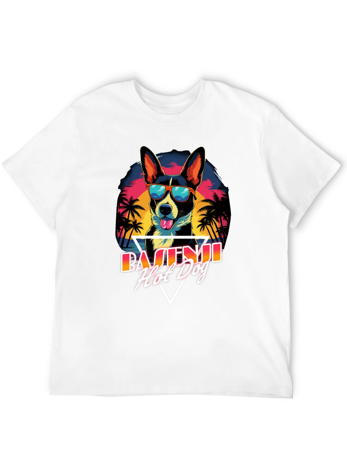 Basenji Hot Dog T-Shirt - Retro Summer Vibes