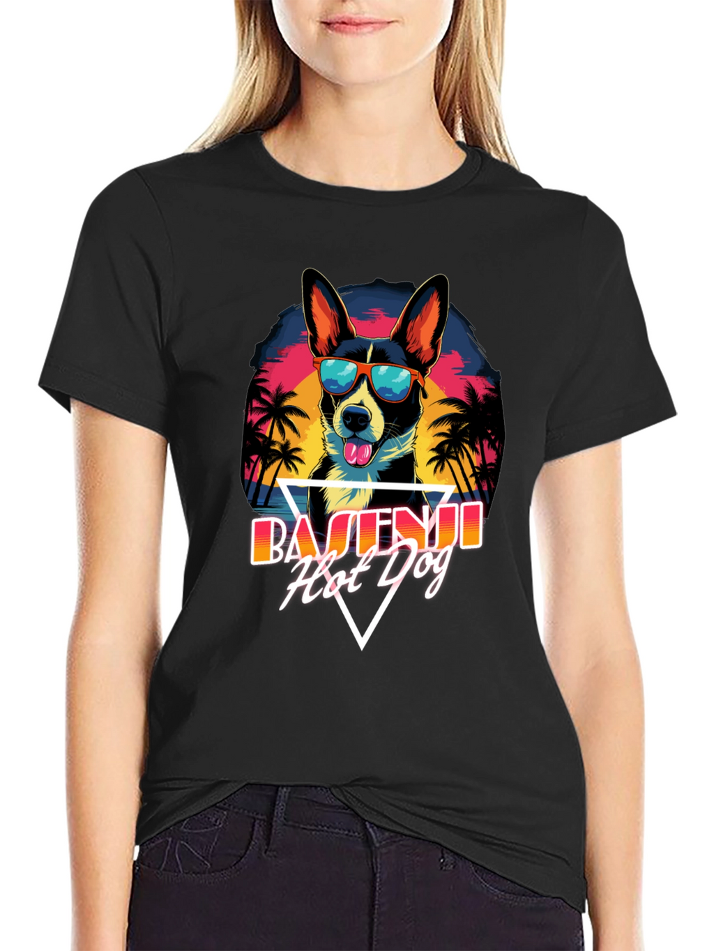 Basenji Hot Dog T-Shirt - Retro Summer Vibes