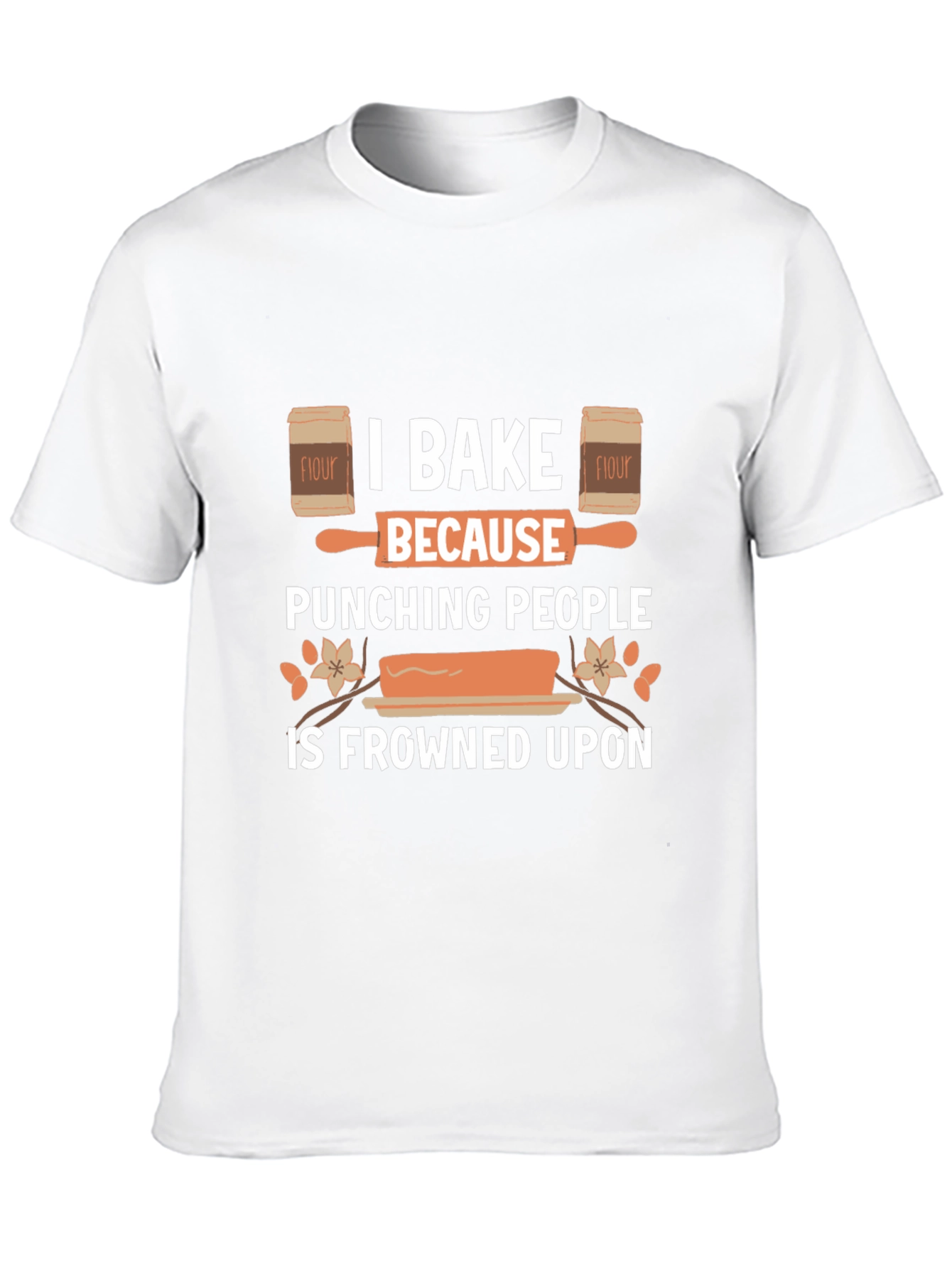 I Bake Because Punching People Is Frowned Upon Black T-Shirt