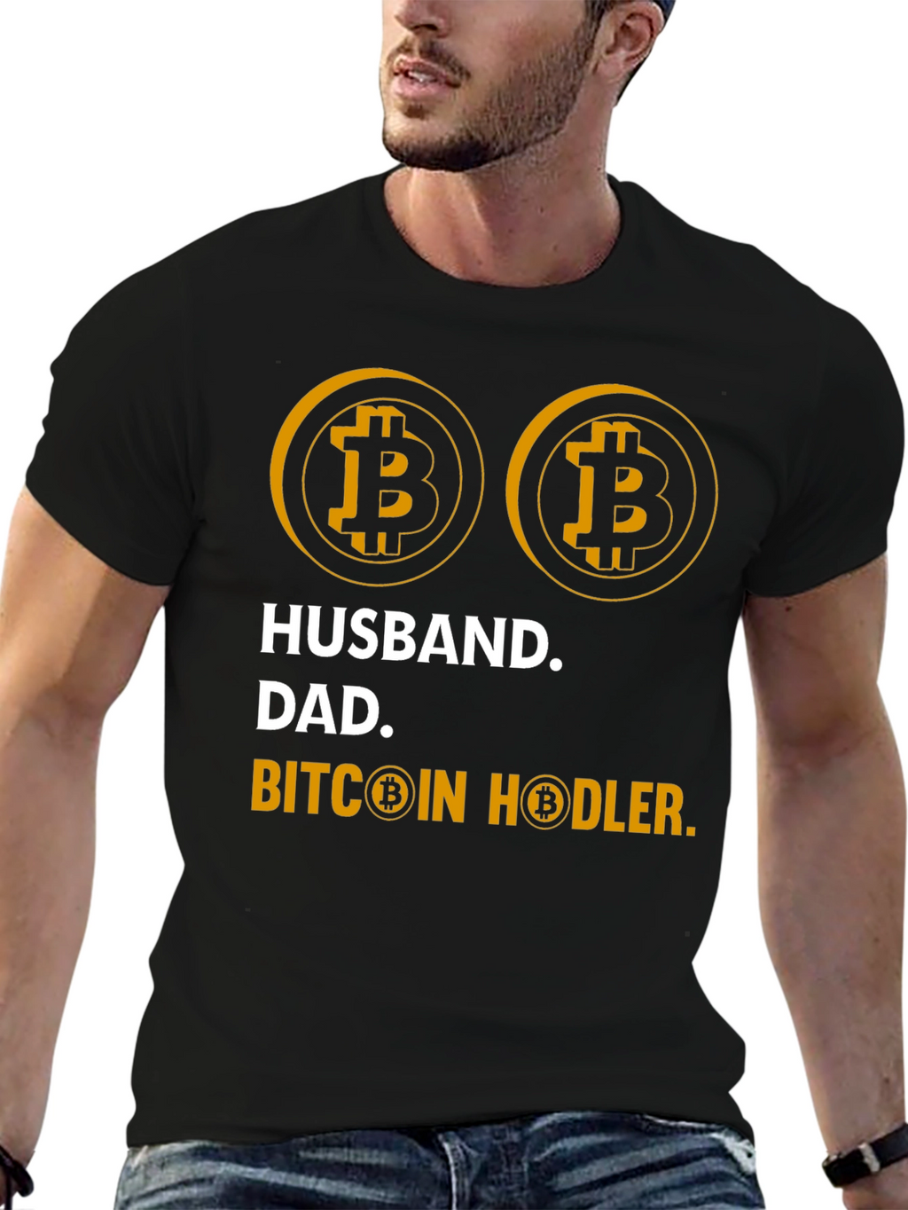 Husband Dad Bitcoin Hodler Graphic Tee