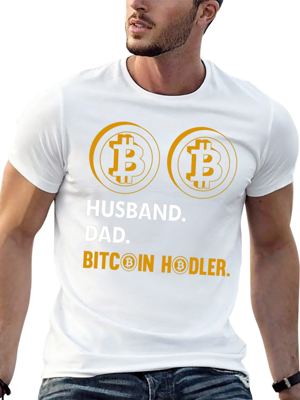 Husband Dad Bitcoin Hodler Graphic Tee