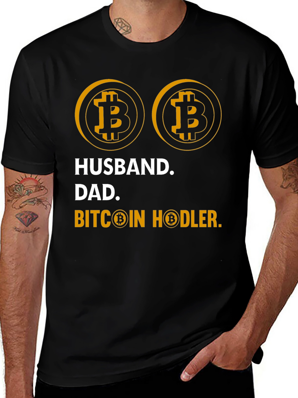 Husband Dad Bitcoin Hodler Graphic Tee