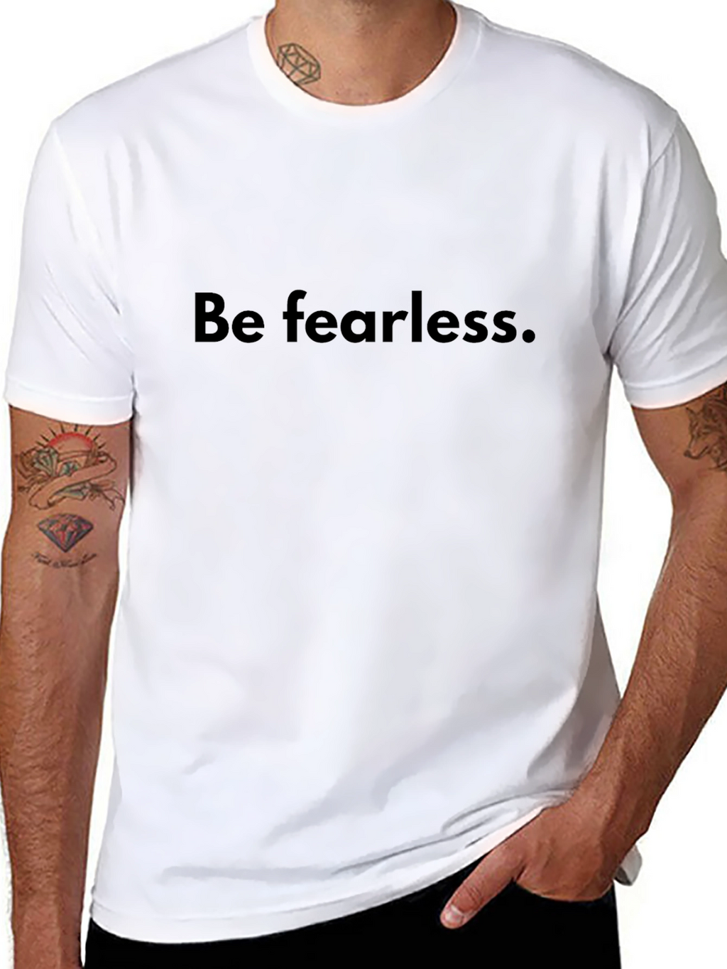 Be Fearless Black T-Shirt - Inspirational Apparel