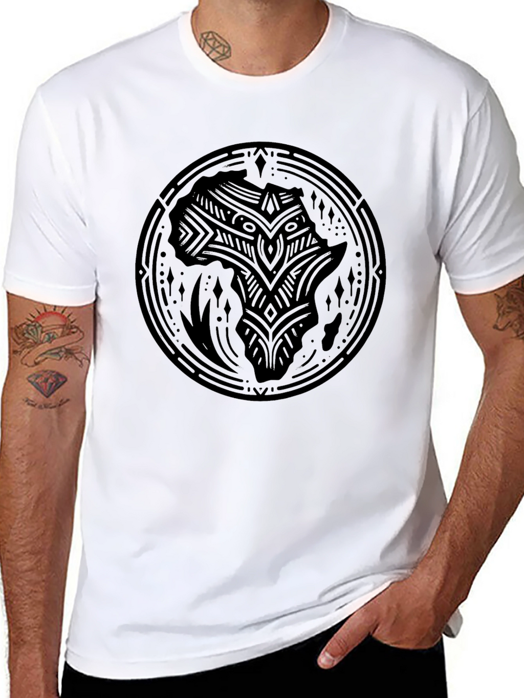 African Continent T-Shirt - Black Graphic Tee