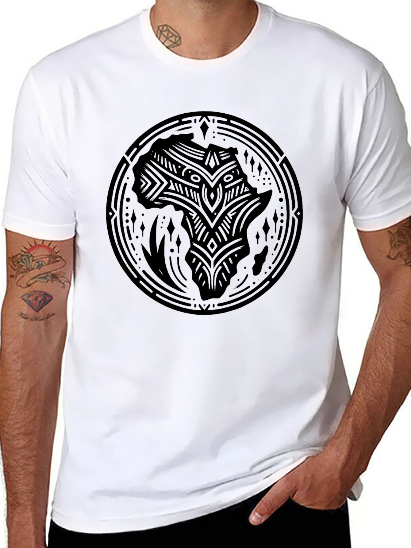 African Continent T-Shirt - Black Graphic Tee