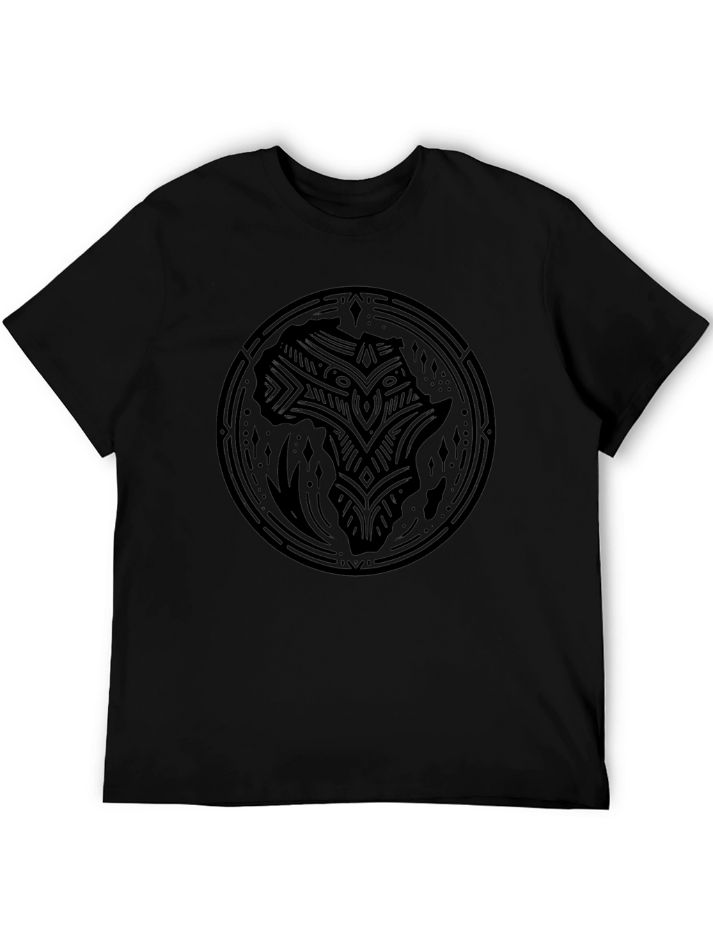 African Continent T-Shirt - Black Graphic Tee