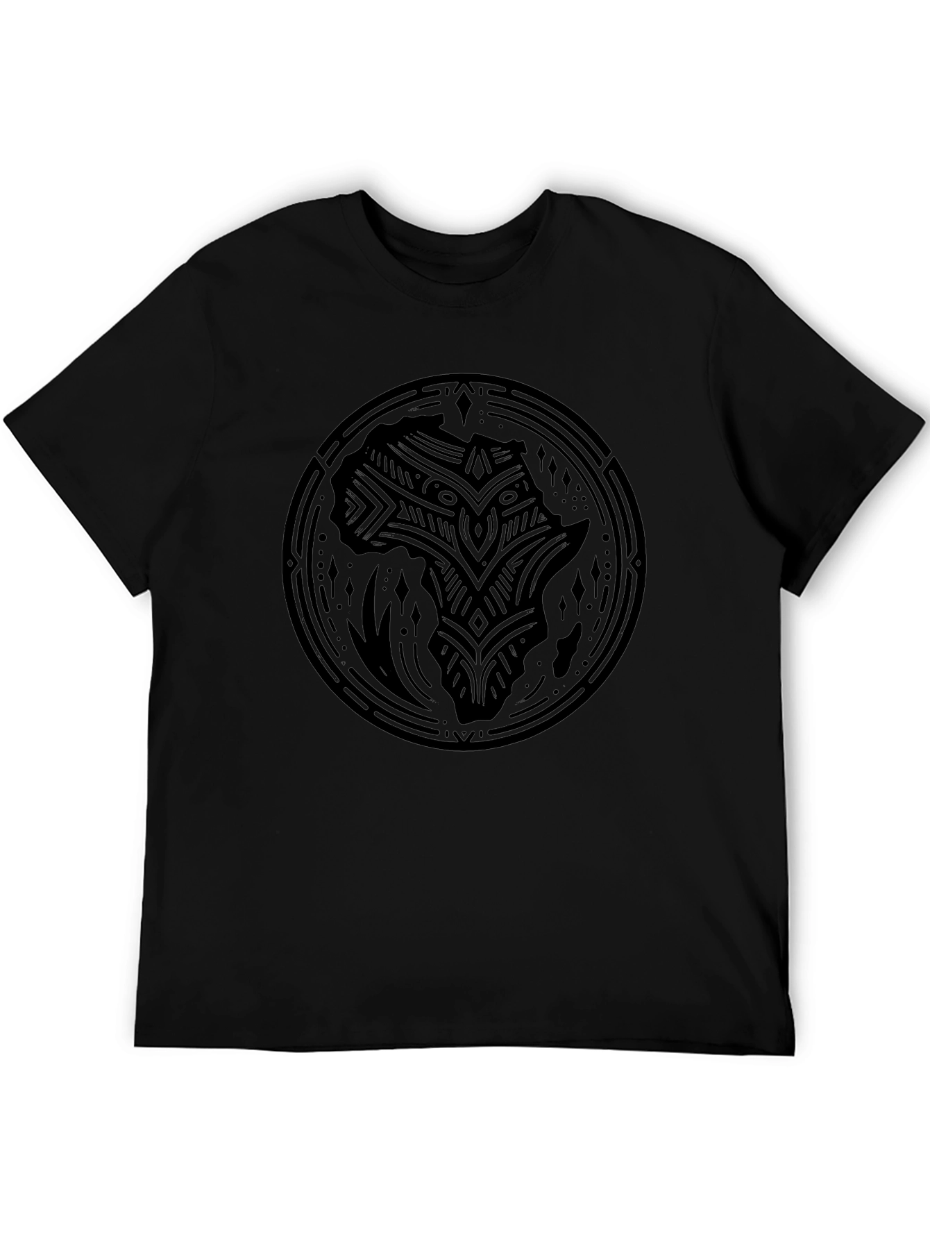 African Continent T-Shirt - Black Graphic Tee