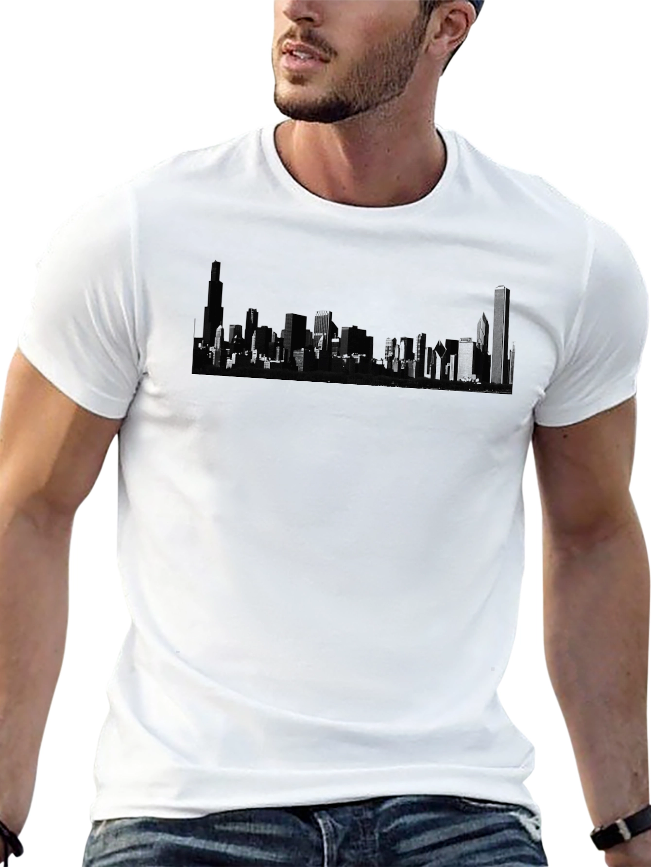 Cityscape Graphic Black T-Shirt