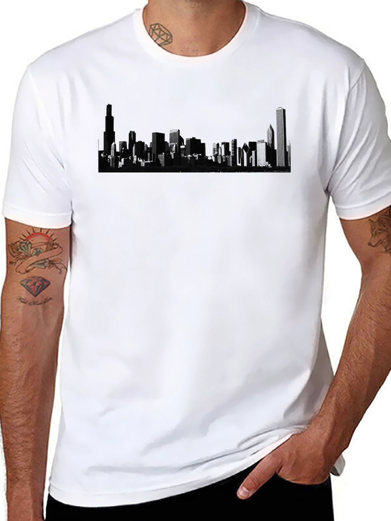 Cityscape Graphic Black T-Shirt
