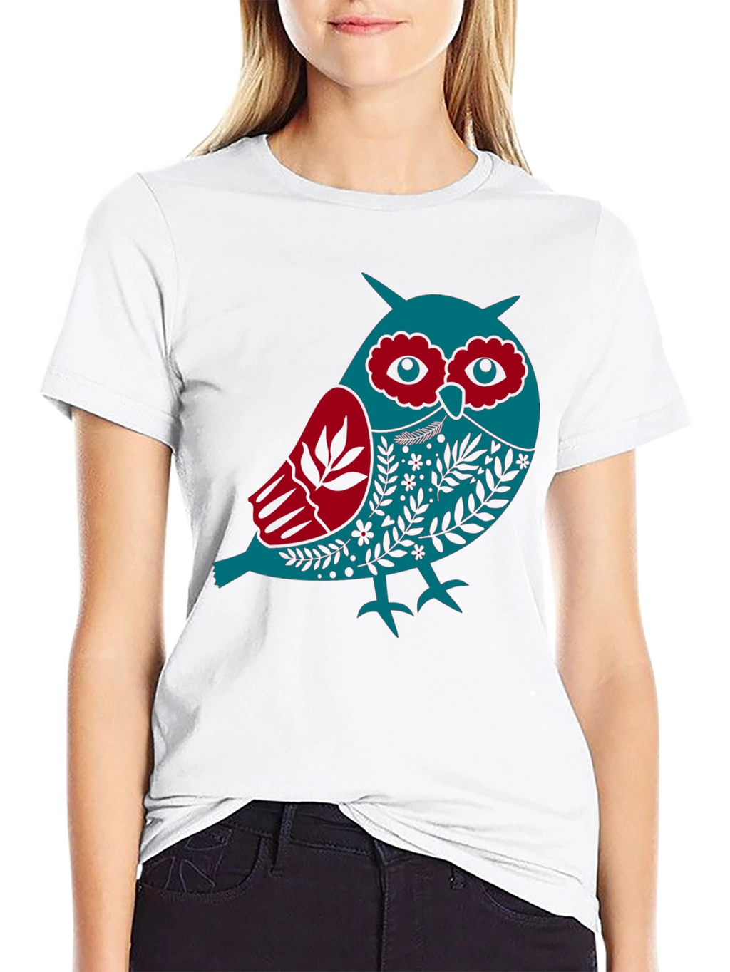 Owl Graphic Print Mens Black T-Shirt