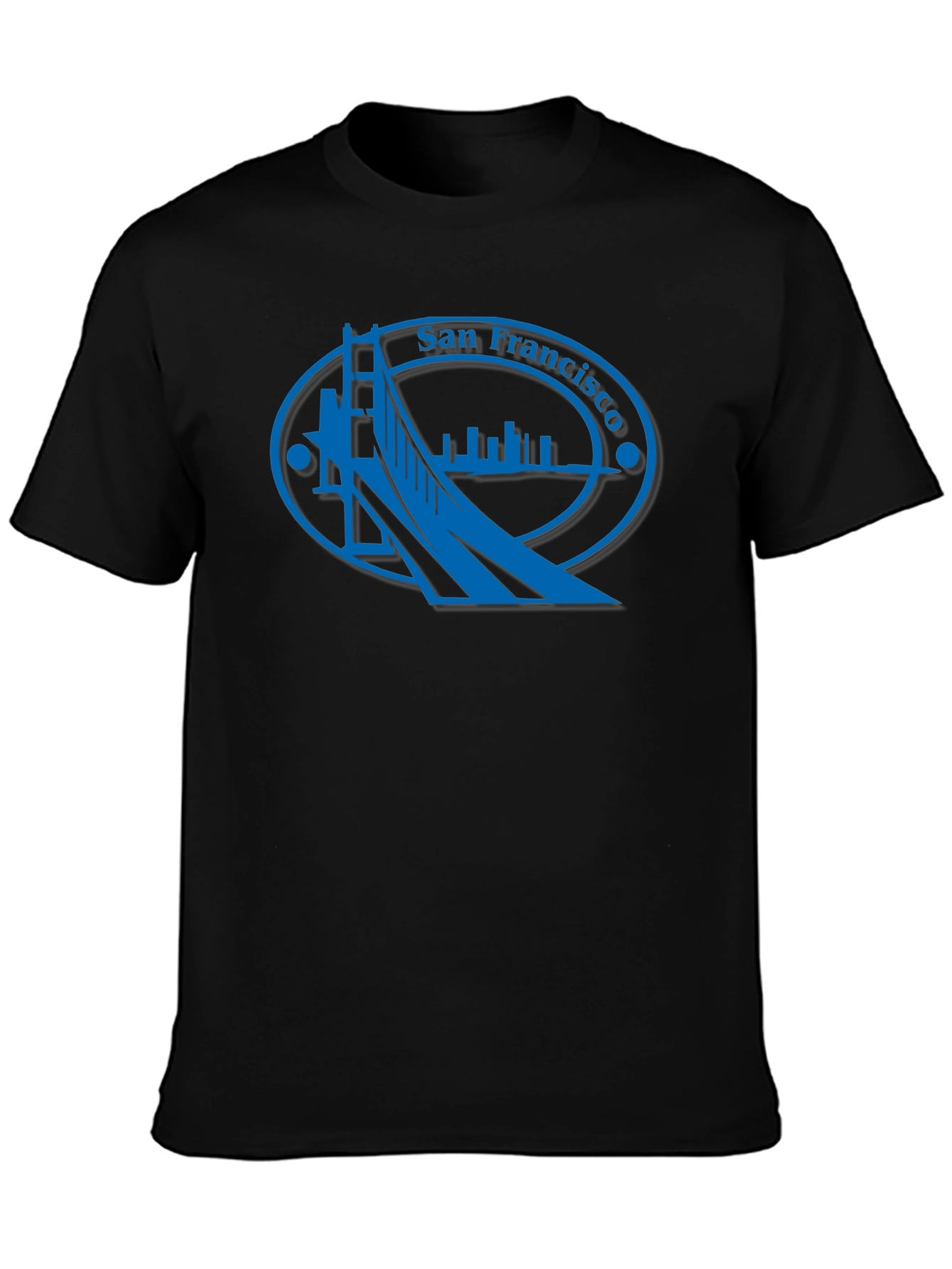 San Francisco Bridge Graphic Tee - Black Cotton Casual Shirt