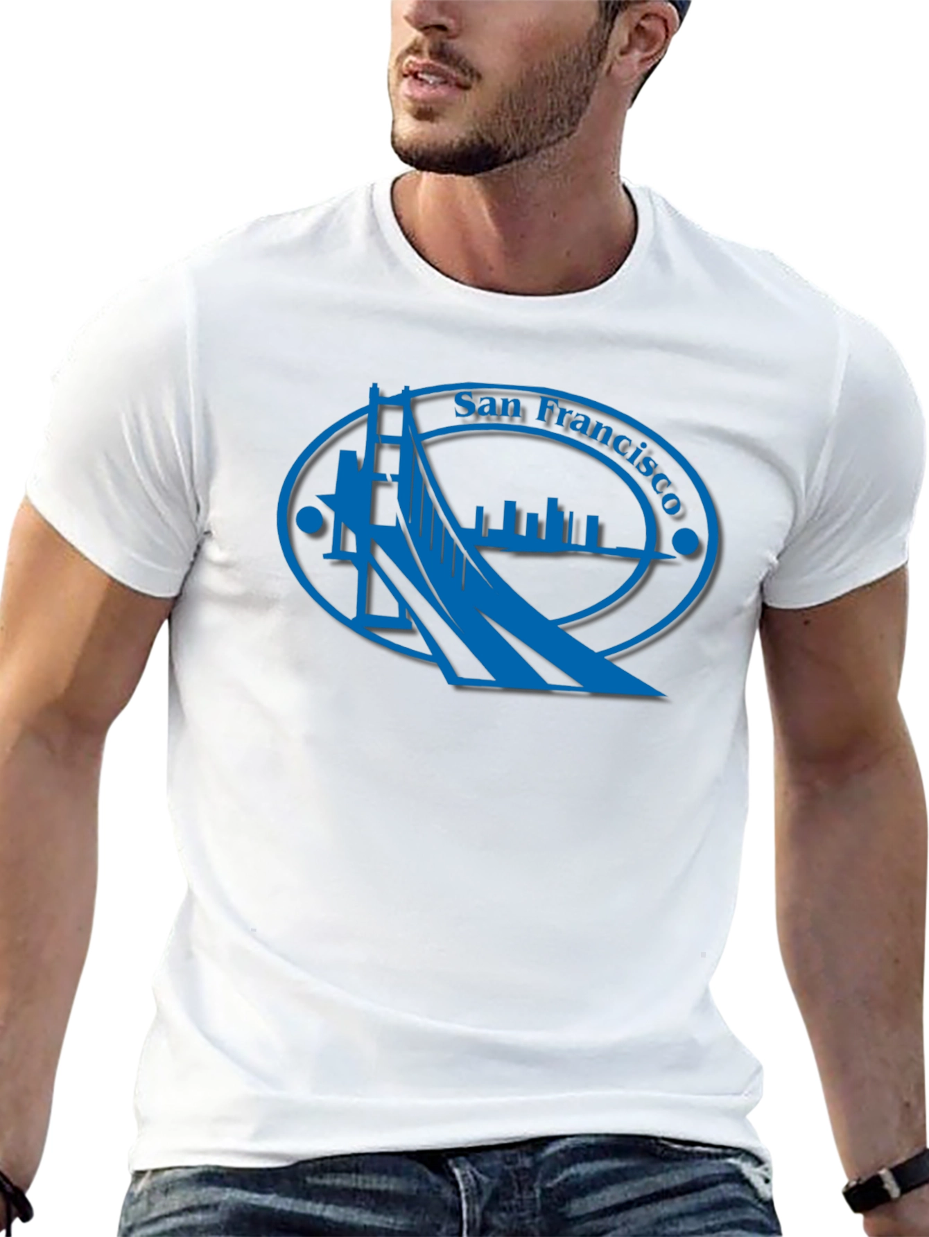 San Francisco Bridge Graphic Tee - Black Cotton Casual Shirt