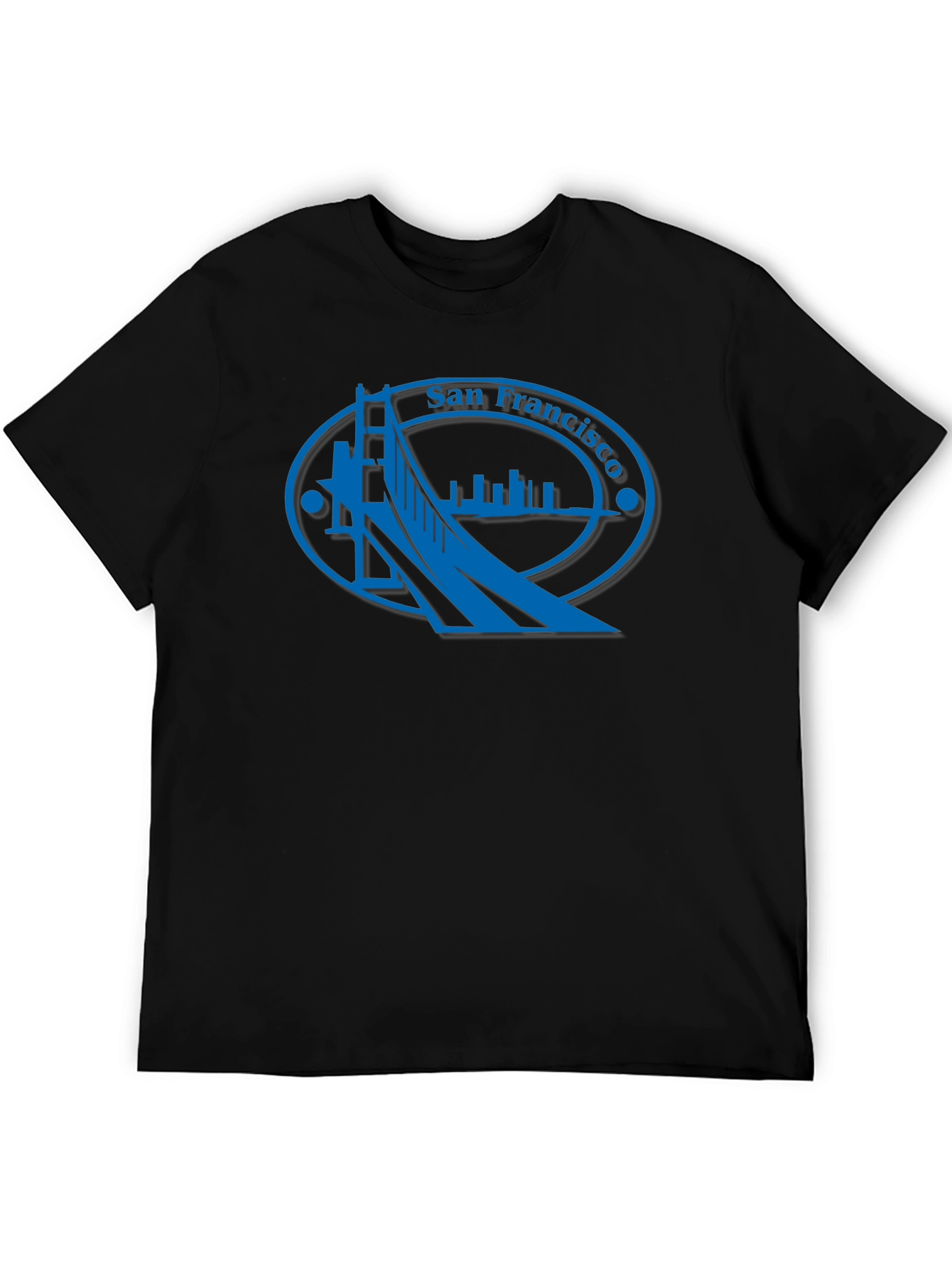 San Francisco Bridge Graphic Tee - Black Cotton Casual Shirt