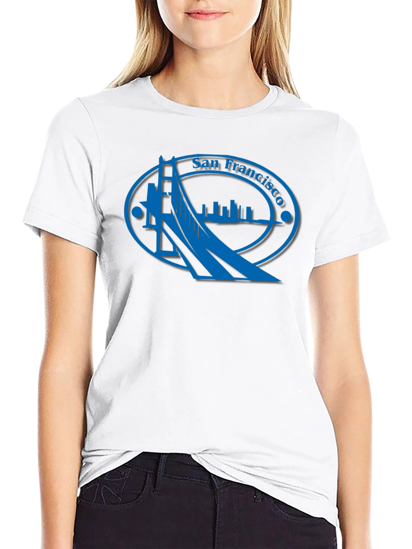 San Francisco Bridge Graphic Tee - Black Cotton Casual Shirt