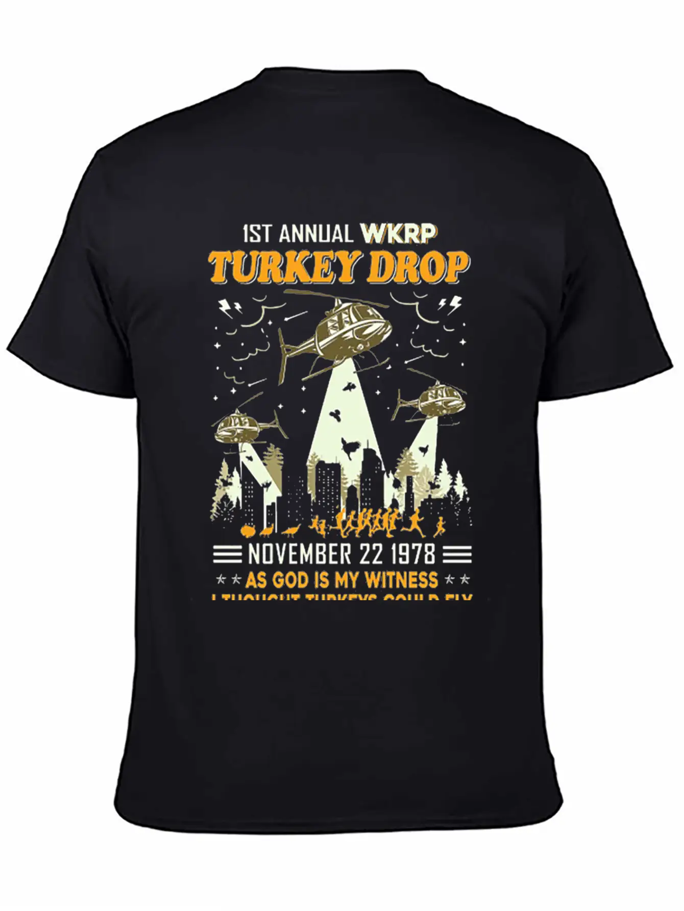 1st Annual WKRP Turkey Drop November 22 1978 Unisex Short Sleeve Soft Cotton T-Shirt – Casual Everyday Wear
