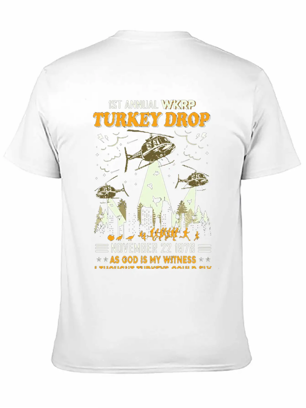 1st Annual WKRP Turkey Drop November 22 1978 Unisex Short Sleeve Soft Cotton T-Shirt – Casual Everyday Wear