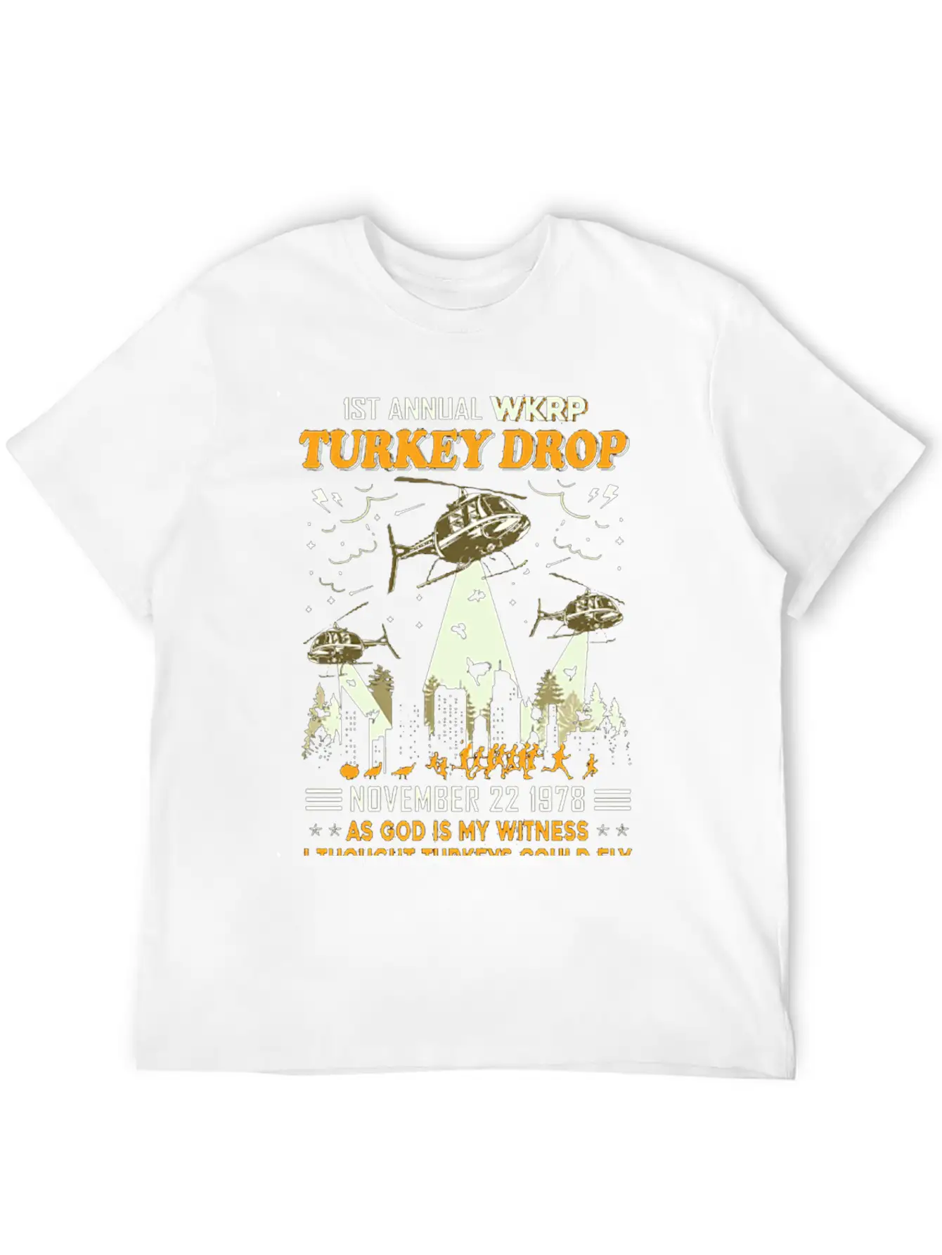 1st Annual WKRP Turkey Drop November 22 1978 Unisex Short Sleeve Soft Cotton T-Shirt – Casual Everyday Wear