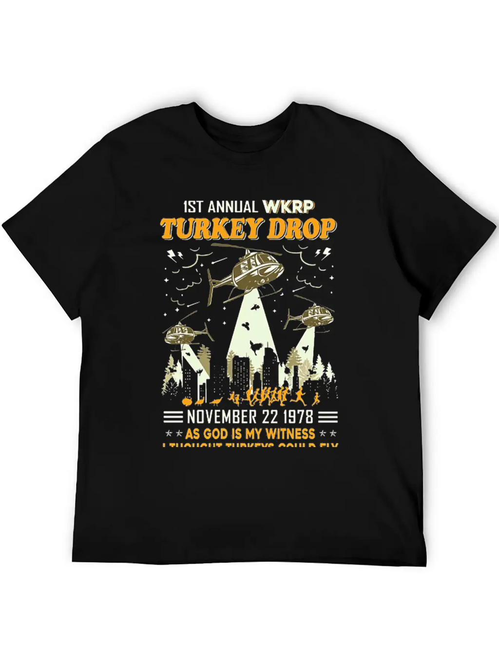 1st Annual WKRP Turkey Drop November 22 1978 Unisex Short Sleeve Soft Cotton T-Shirt – Casual Everyday Wear