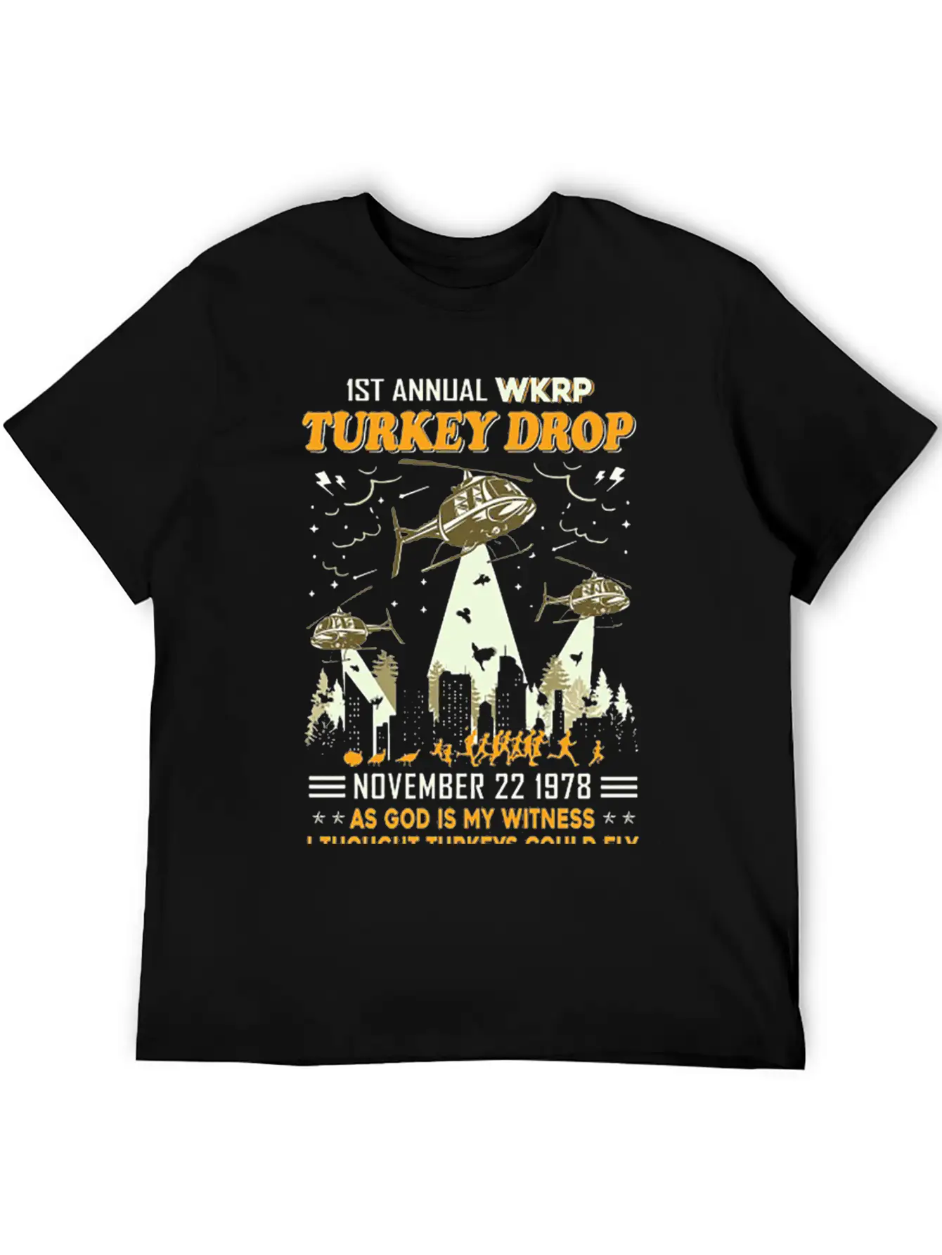 1st Annual WKRP Turkey Drop November 22 1978 Unisex Short Sleeve Soft Cotton T-Shirt – Casual Everyday Wear
