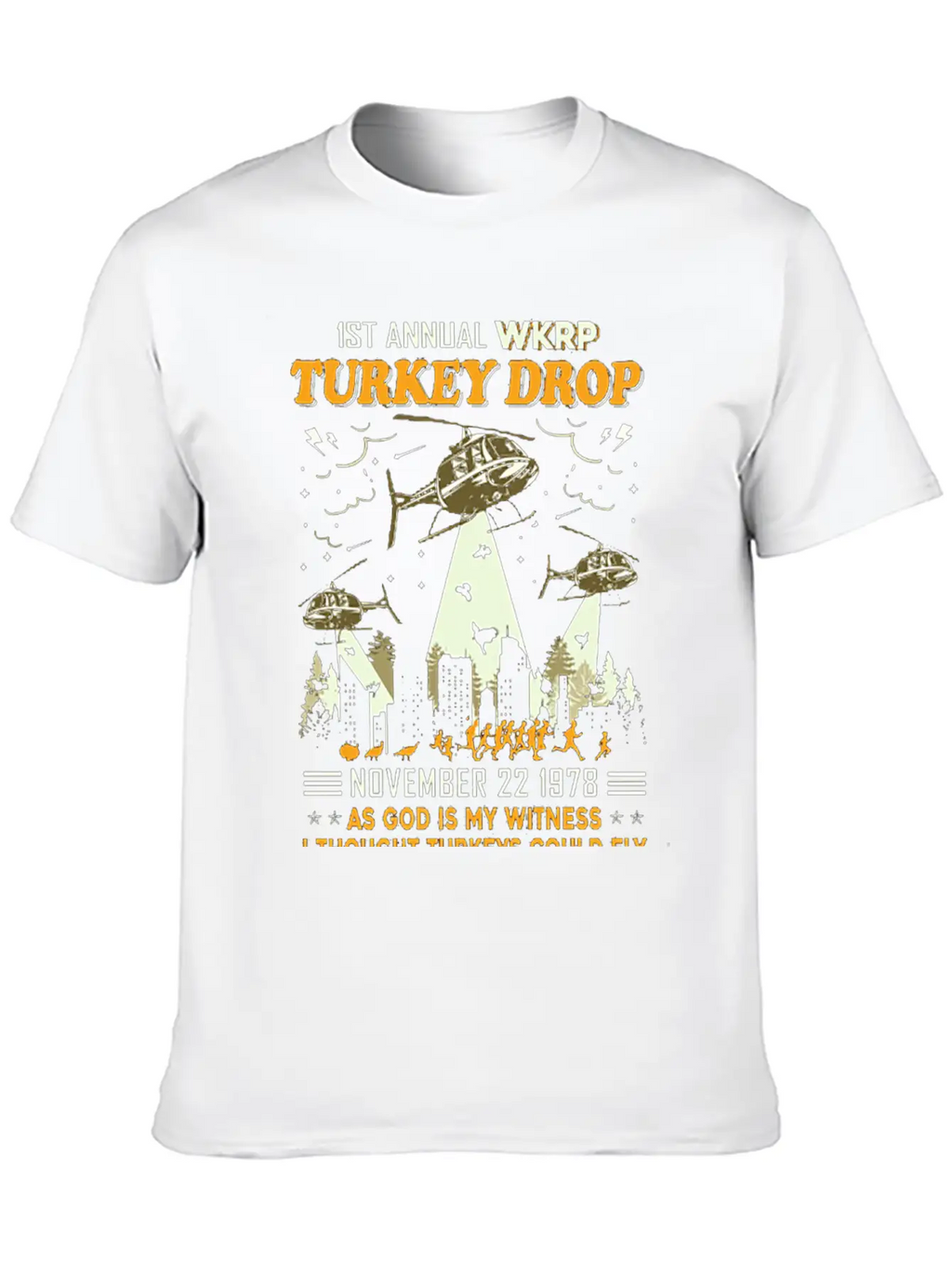 1st Annual WKRP Turkey Drop November 22 1978 Unisex Short Sleeve Soft Cotton T-Shirt – Casual Everyday Wear