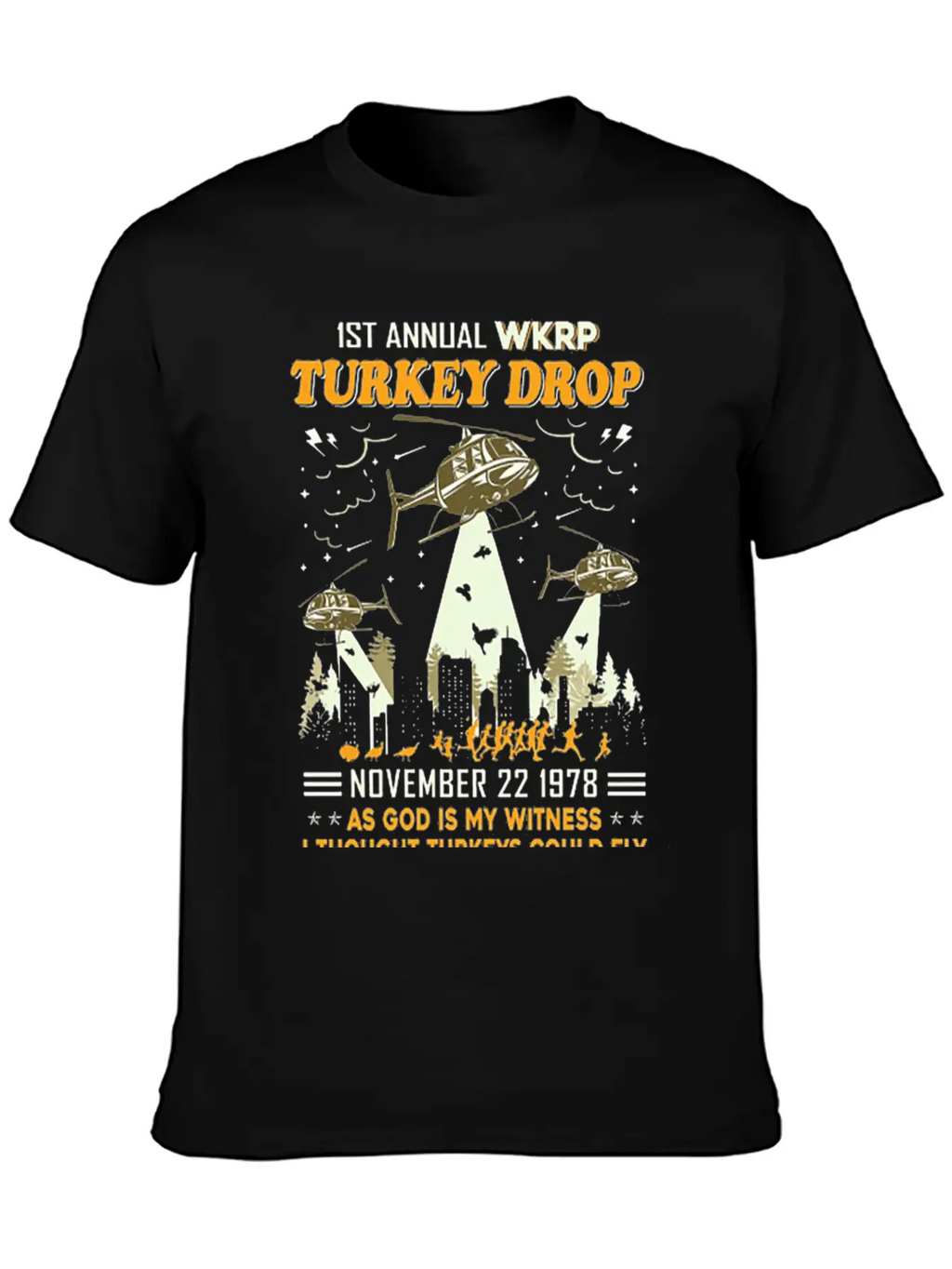 1st Annual WKRP Turkey Drop November 22 1978 Unisex Short Sleeve Soft Cotton T-Shirt – Casual Everyday Wear