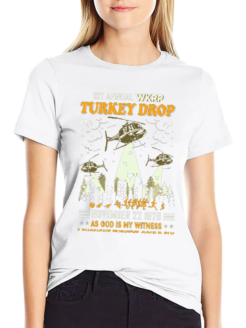 1st Annual WKRP Turkey Drop November 22 1978 Unisex Short Sleeve Soft Cotton T-Shirt – Casual Everyday Wear