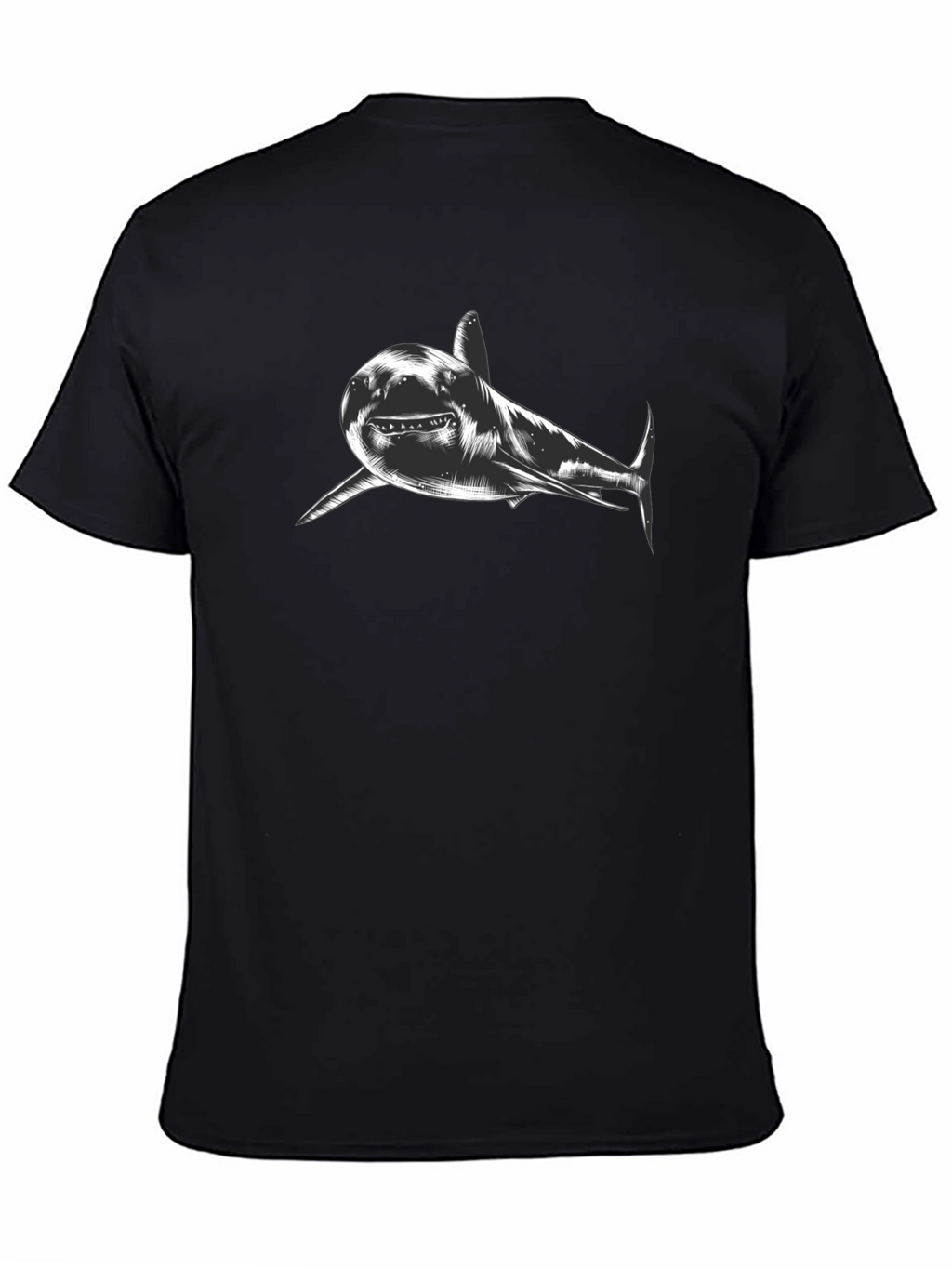 Shark Graphic Print Black T-Shirt