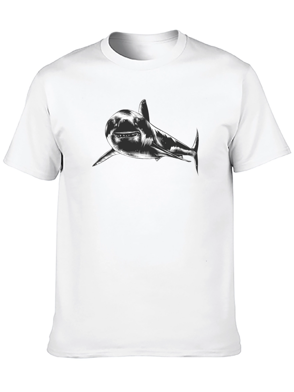 Shark Graphic Print Black T-Shirt