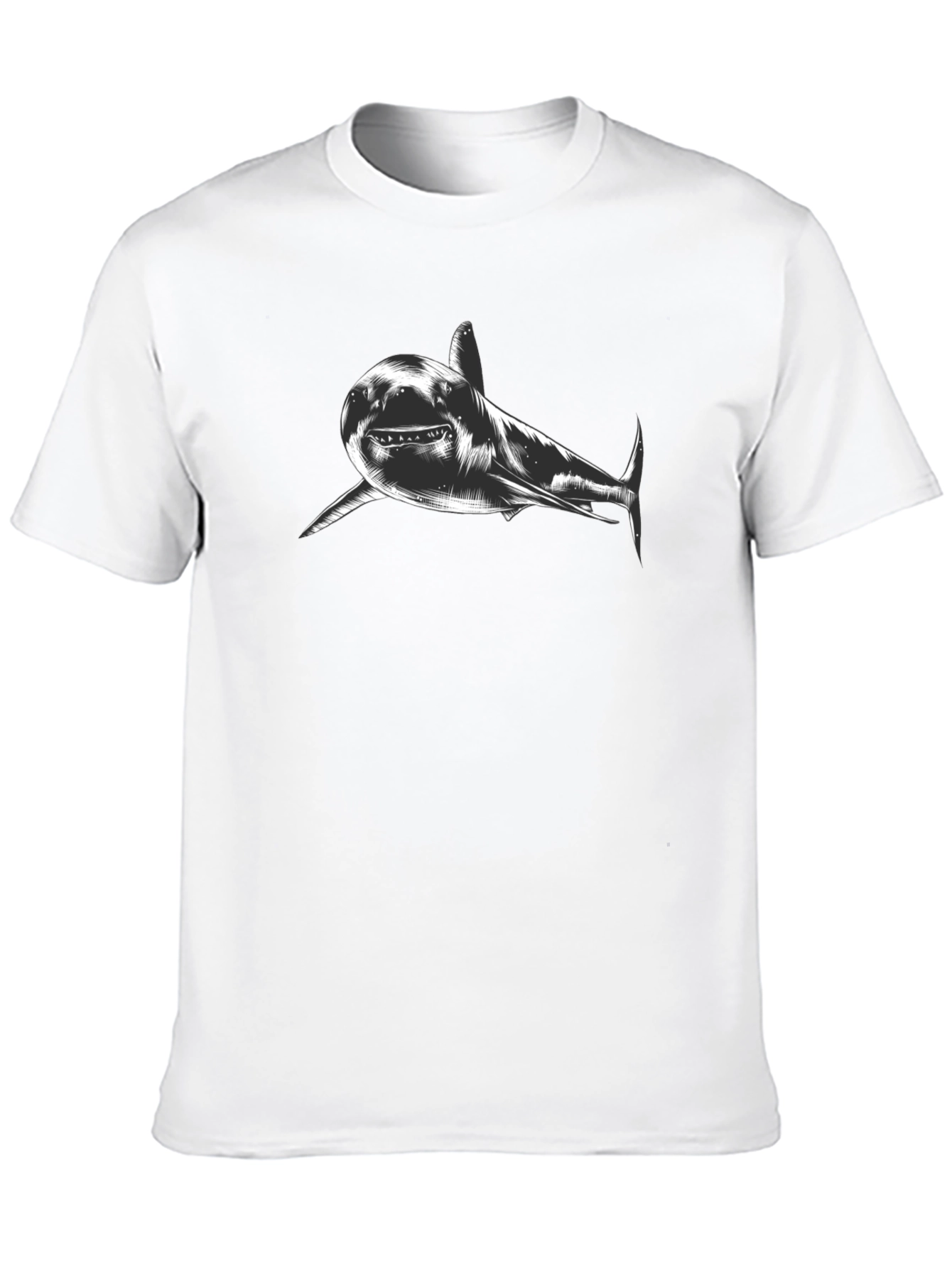 Shark Graphic Print Black T-Shirt