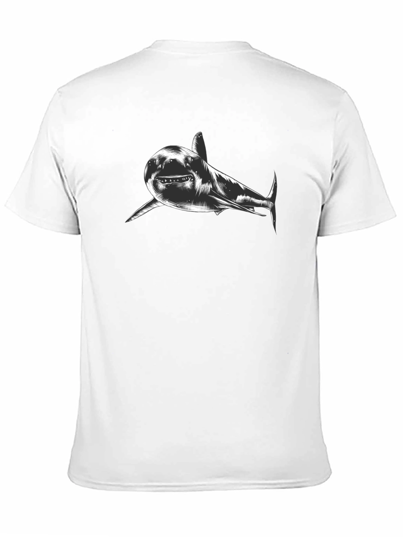 Shark Graphic Print Black T-Shirt
