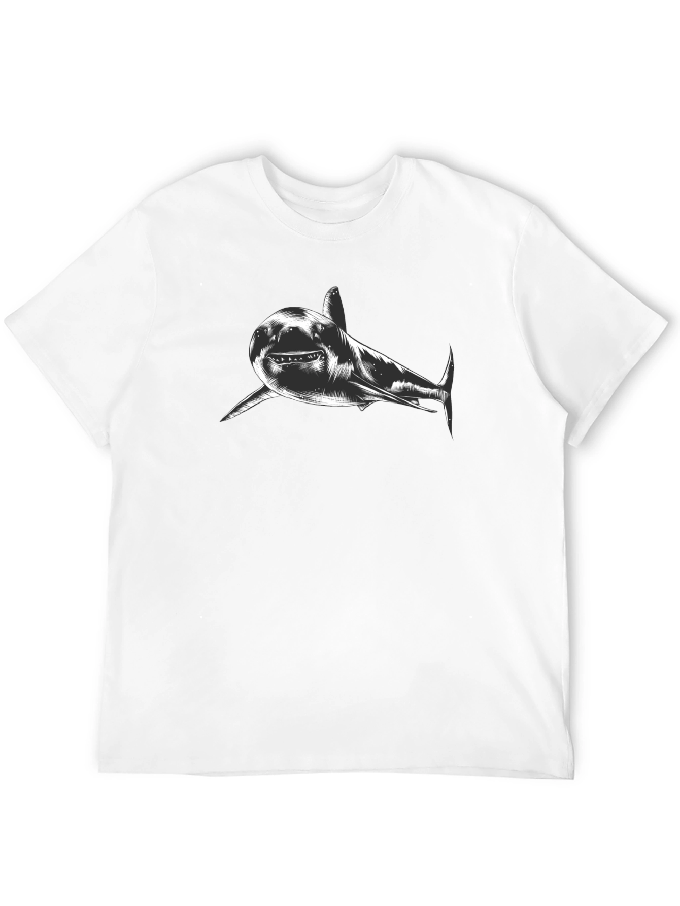 Shark Graphic Print Black T-Shirt