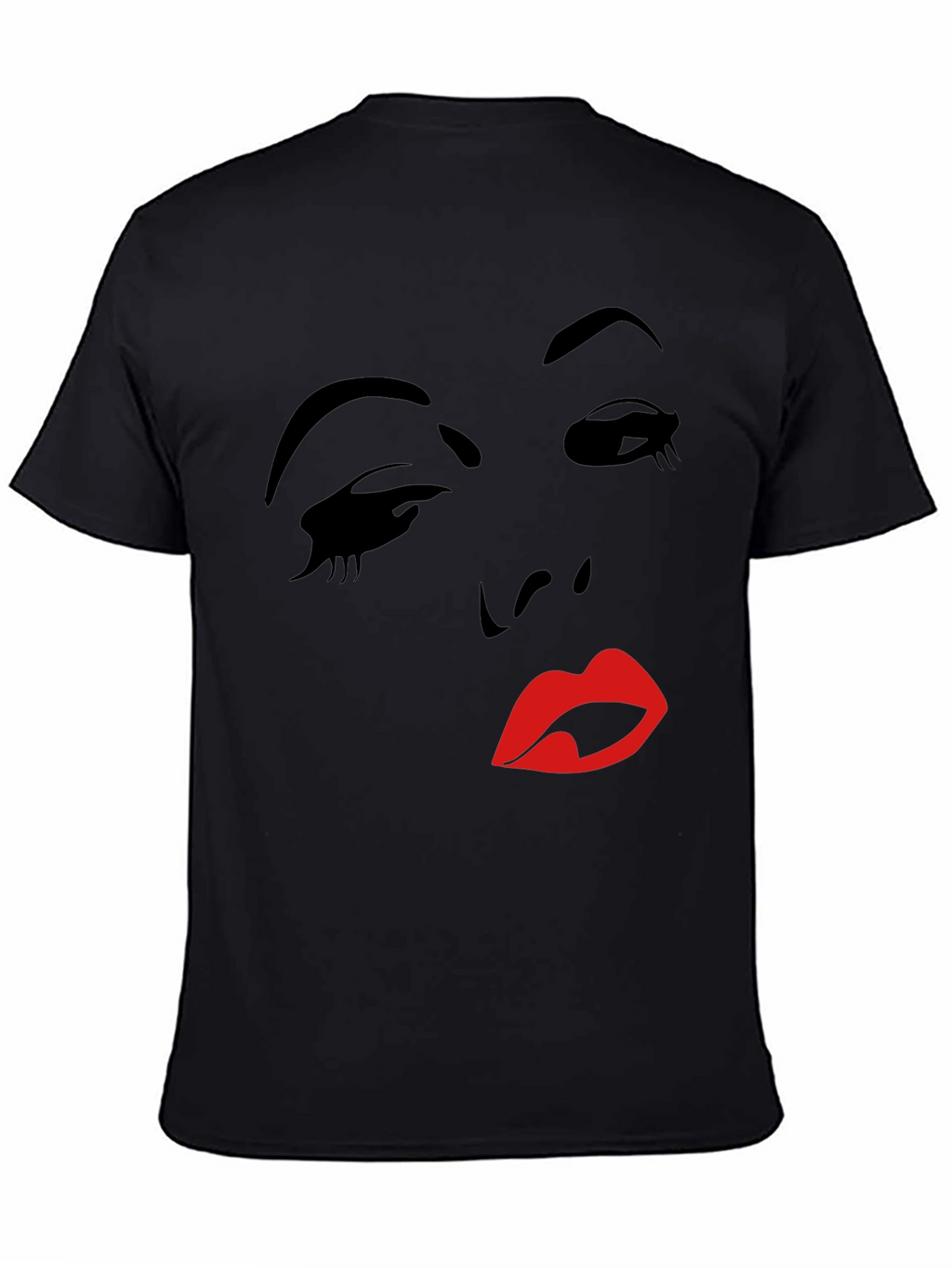 Silhouette Face Graphic T-Shirt - Black
