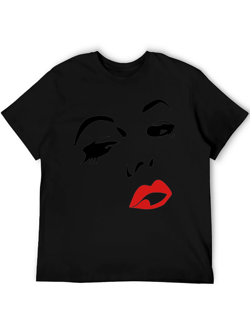 Silhouette Face Graphic T-Shirt - Black