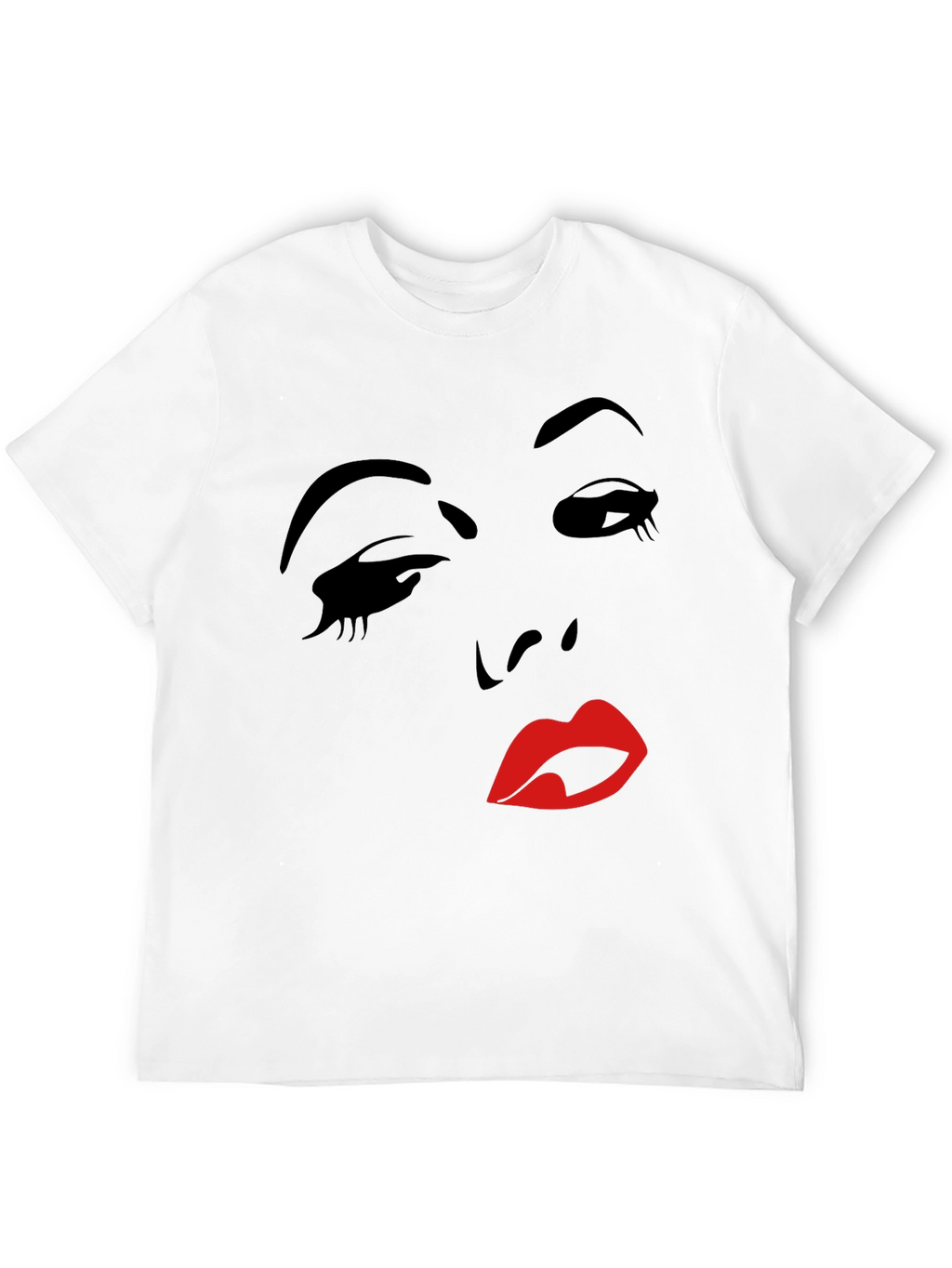Silhouette Face Graphic T-Shirt - Black