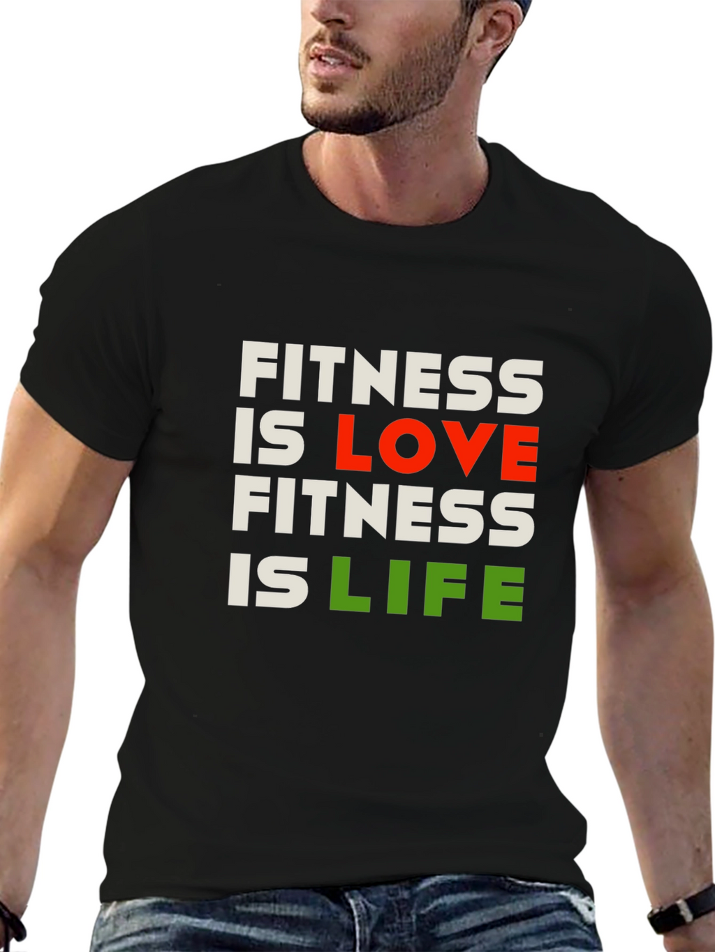 Fitness is Love Fitness is Life Graphic Tee