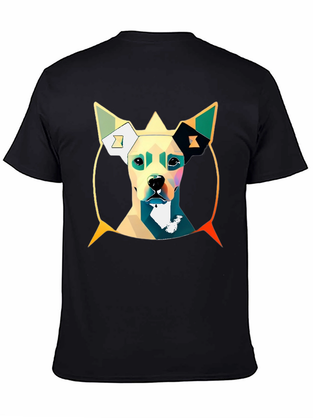 Geometric Dog Graphic Tee - Stylish Mens T-Shirt
