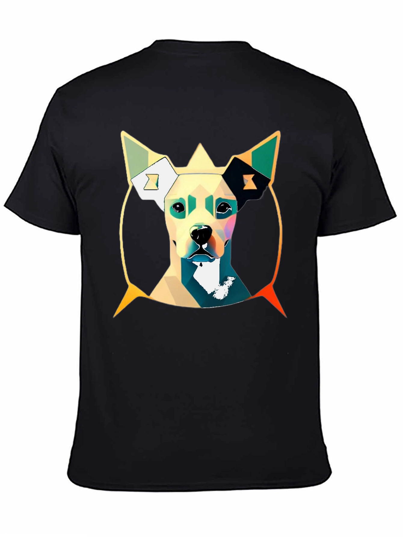 Geometric Dog Graphic Tee - Stylish Mens T-Shirt