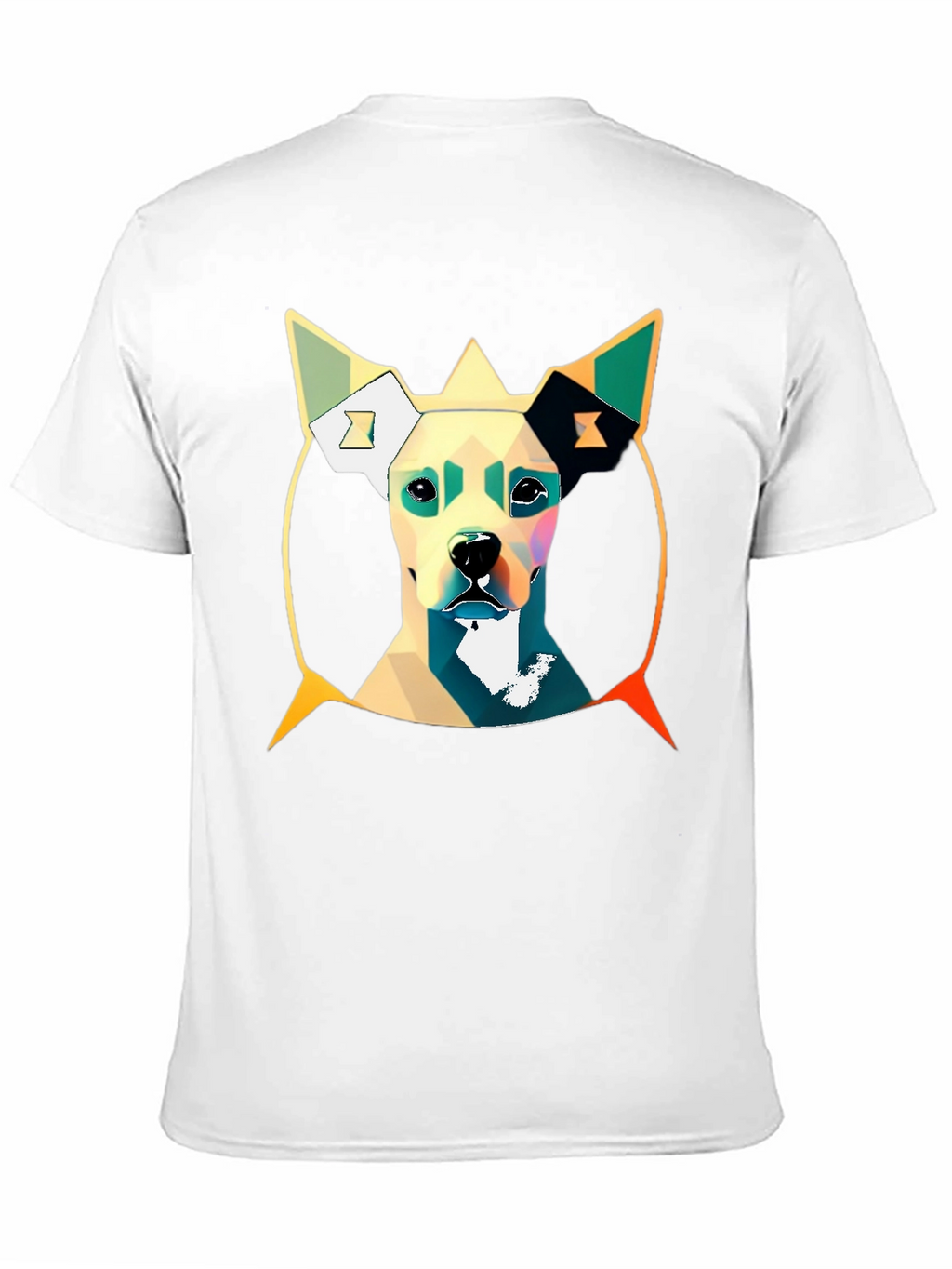 Geometric Dog Graphic Tee - Stylish Mens T-Shirt