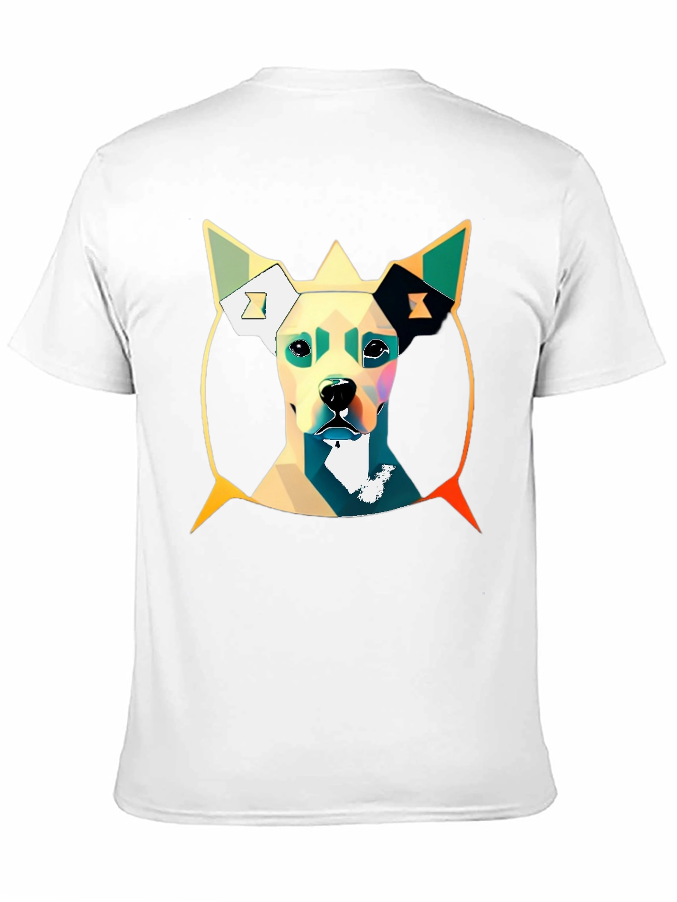 Geometric Dog Graphic Tee - Stylish Mens T-Shirt