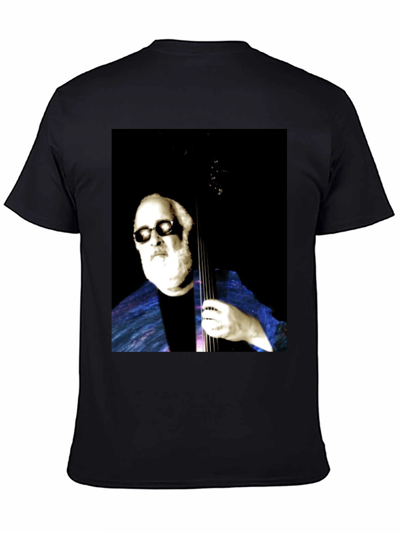 Cool Musician Portrait Black T-Shirt