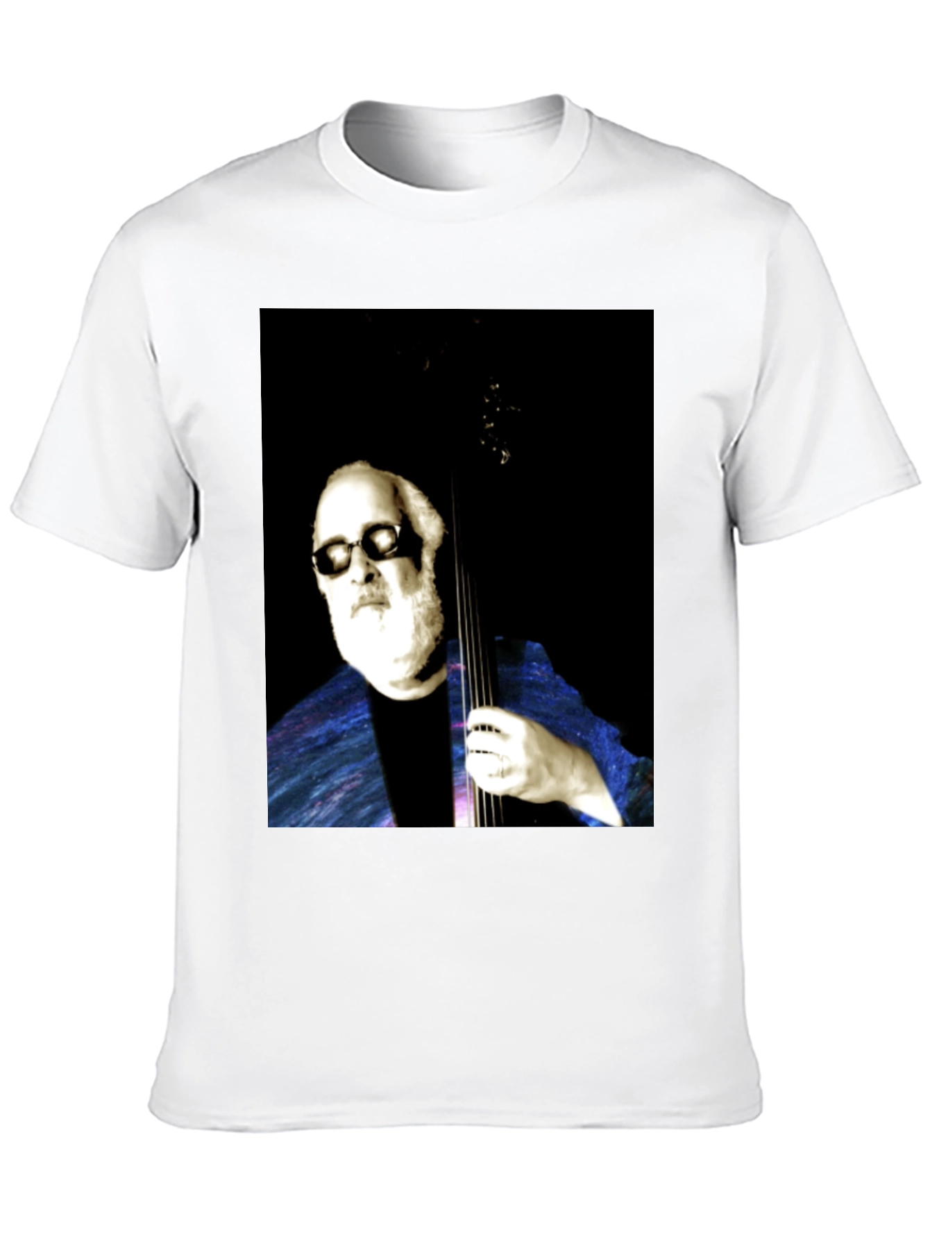 Cool Musician Portrait Black T-Shirt
