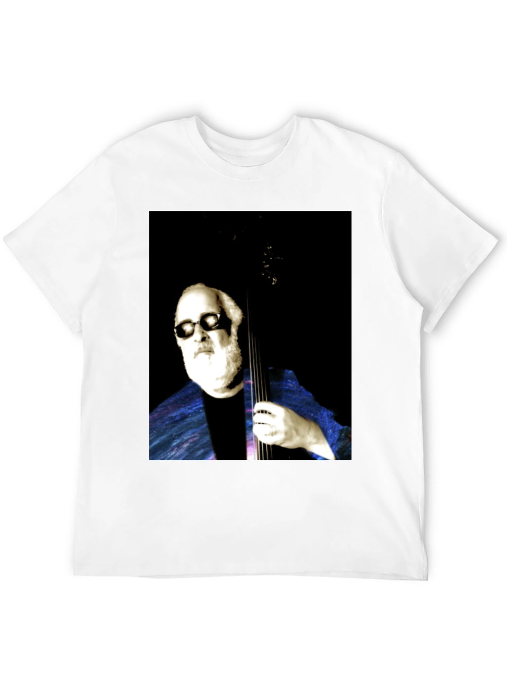 Cool Musician Portrait Black T-Shirt