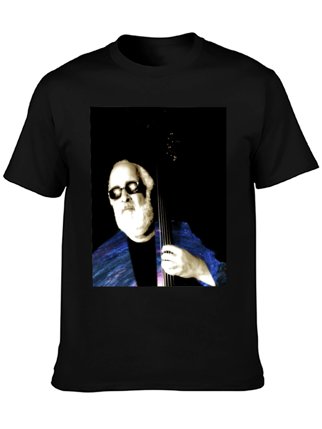 Cool Musician Portrait Black T-Shirt