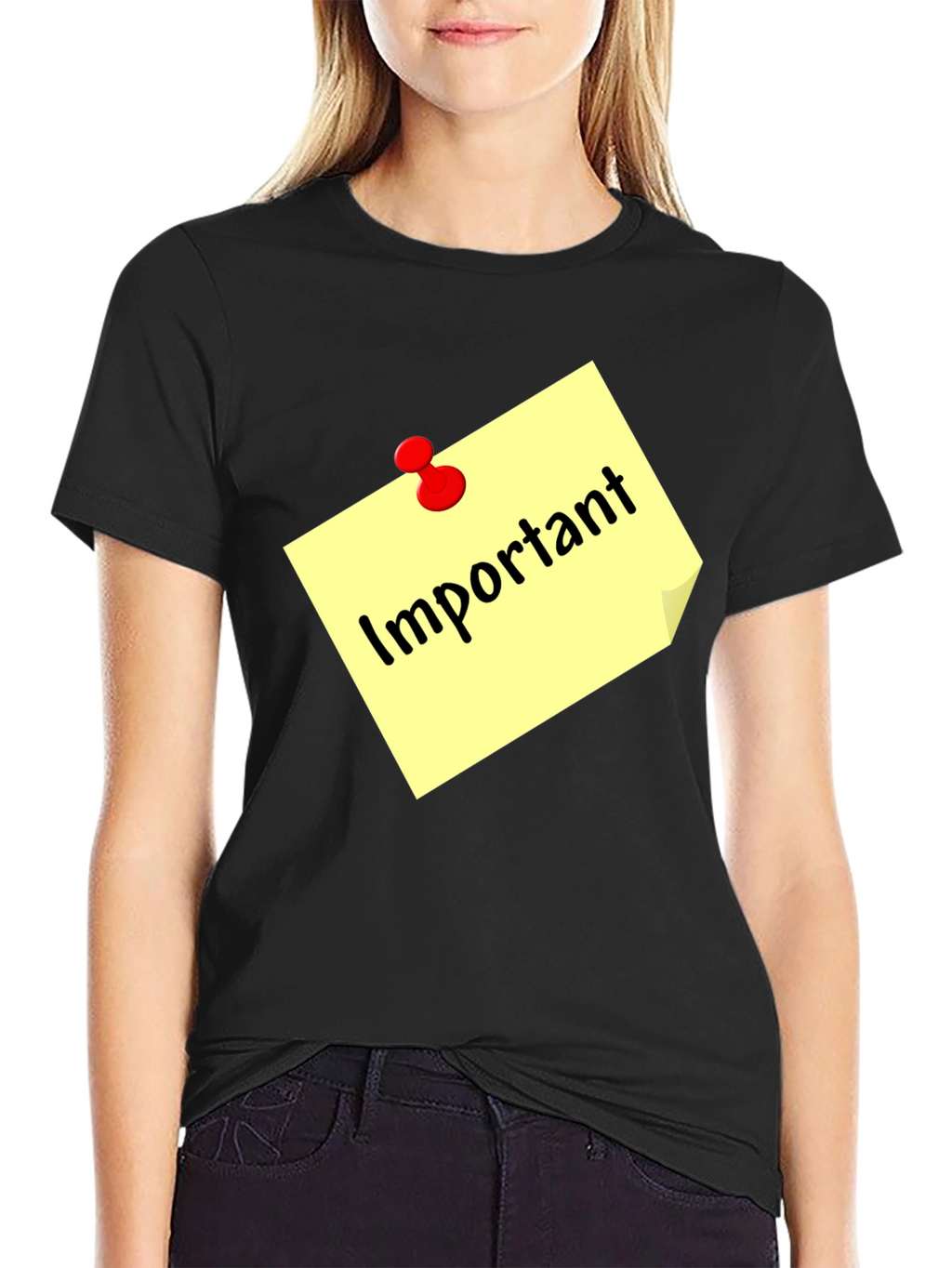 Important Note Black T-Shirt