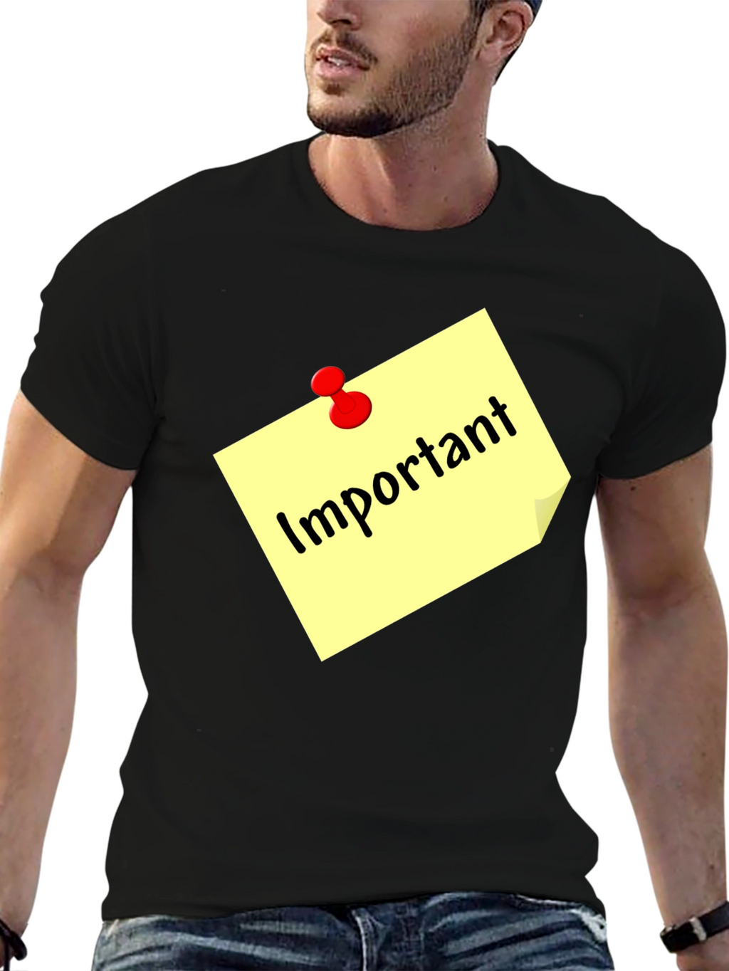 Important Note Black T-Shirt